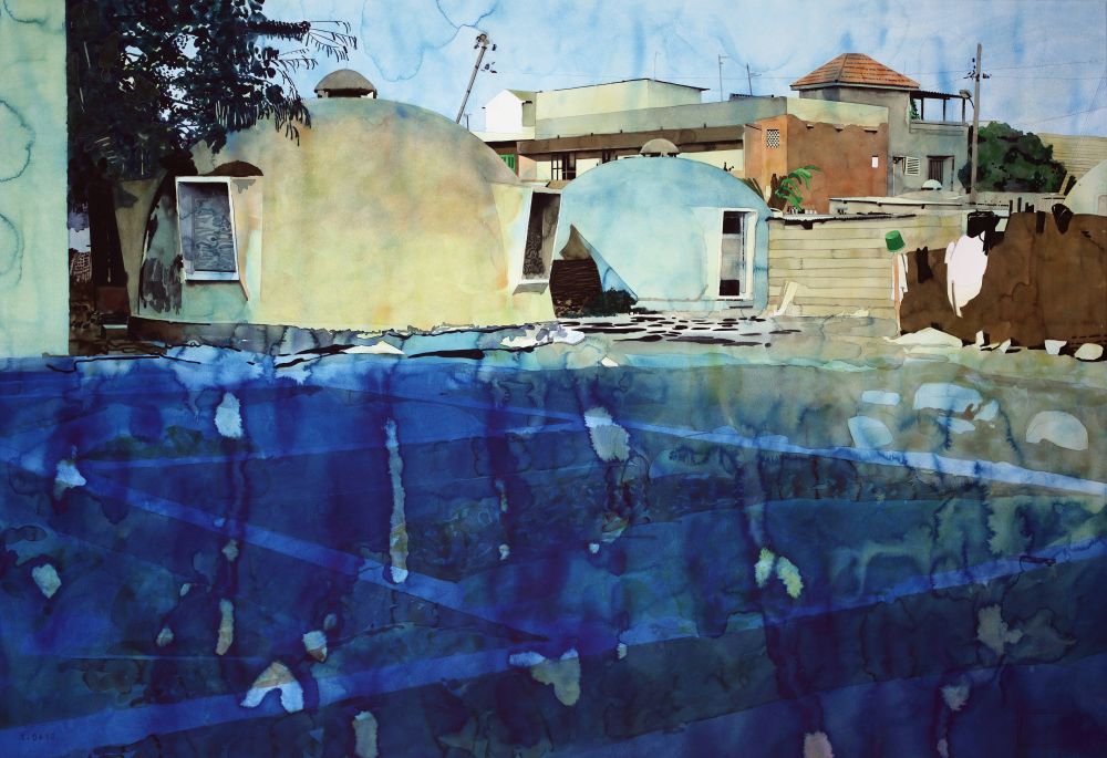 Yvan Salomone, 0724-0410_Exspatiatus, 2012-2013, aquarelle sur papier, 102 x 143 cm. Collection Frac Occitanie Montpellier. © Adagp, Paris 2017
