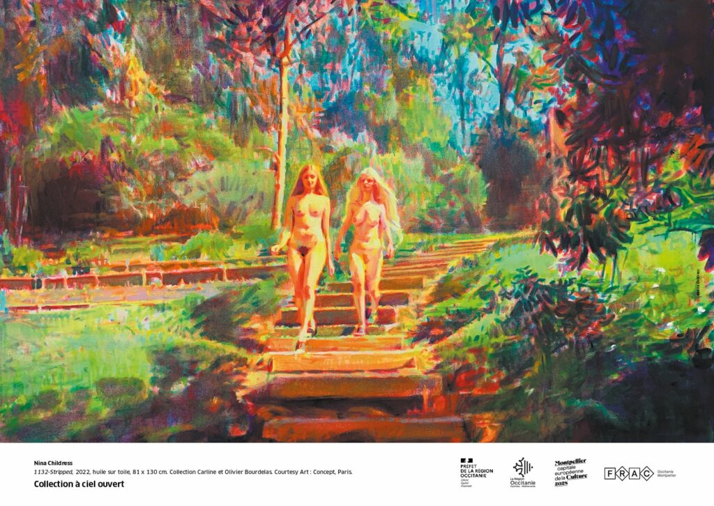 Nina Childress- Collection à ciel ouvert, affiche pour Montpellier capitale européenne de la Culture 2028. © Frac OM et A. Buridans