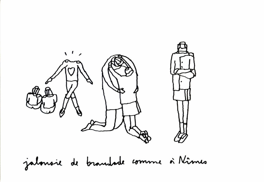Valérie du Chéné, Saumon, brandade et meringue, 2013, sérigraphies noir et blanc sur papier, 70 x 100 cm - Production dans le cadre de la valorisation du 1% artistique au lycée Georges-Frêche à Montpellier - Collection Frac Occitanie Montpellier. Photo Christian Perez